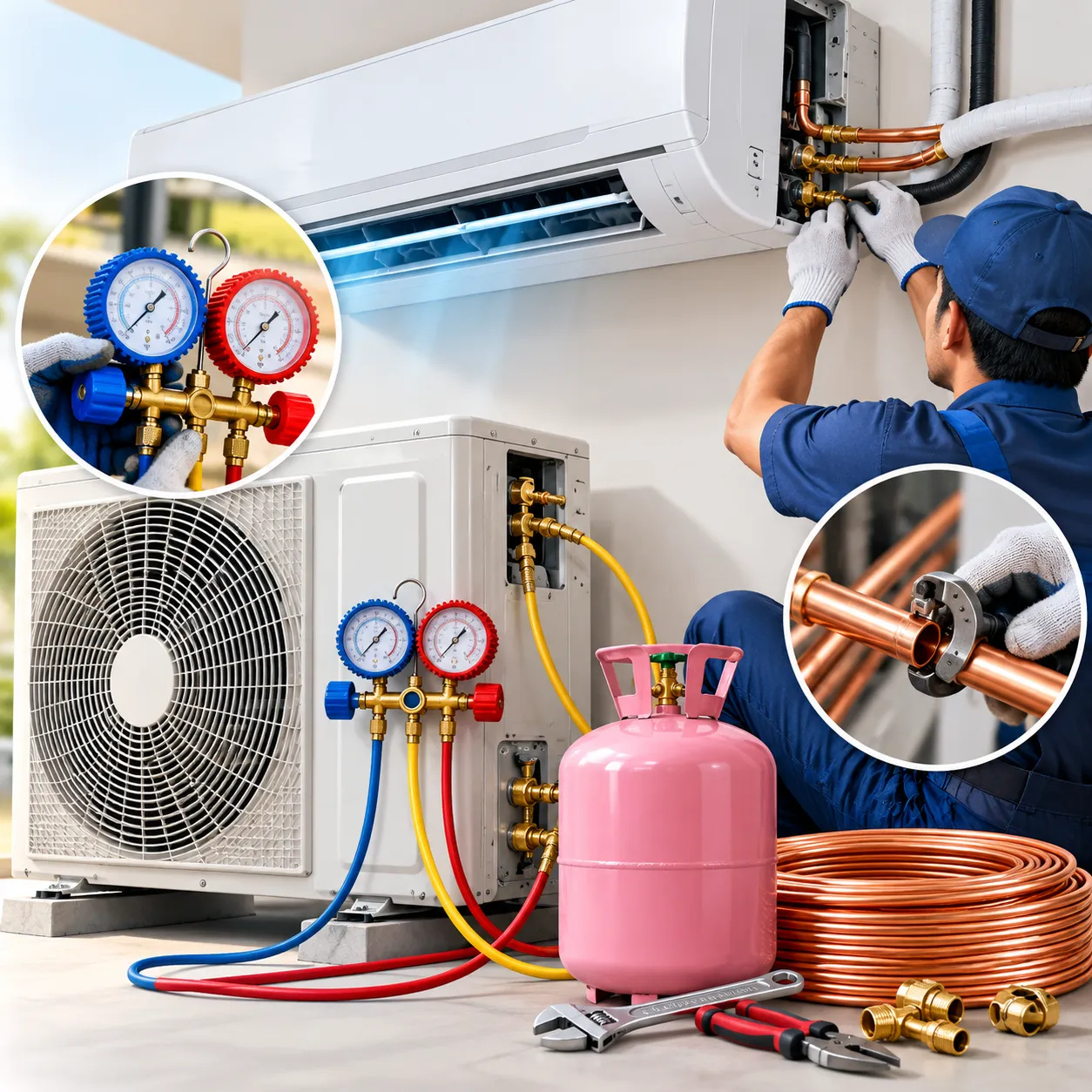 AC Gas Refilling & Copper Piping in Lucknow